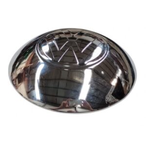 CALOTA FUSCA KOMBI 5 FUROS VINTAGE CROMADA COM LOGO VW GRANDE